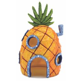 SpongeBob Sponge Pineapple House Aquarium Ornament Pineapple Home Orange; Grey; Green 6 in