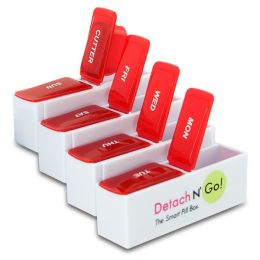 Detach N Go 7 Day Detachable Pill Organizer with Pill Cutter