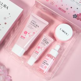 Sakura Skin Care Set 4-piece Set Cleansing Eye Cream Face Cream (Option: 4pcs)