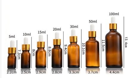 Glass Fine Oil Bottle Avoid Light Glue Head Dropper Bottle  Stock Bottling Cosmetics (Option: Brown-50ml)