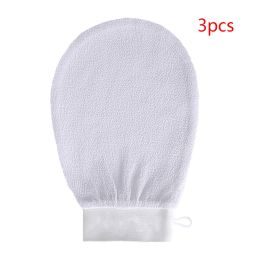 Rayon Viscose Fiber Medium Fine Sand Exfoliating Bath Gloves (Option: White-3PCS)