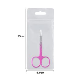 Stainless Steel Color Titanium Eyebrow Trimmer Makeup Beauty Small Scissors (Option: Gradual powder-Sanding bag)